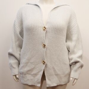 Free People XL - 4X Light Blue Long Sleeve Oversized Button Up Cardigan NWT
